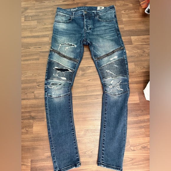 Denim Co. Deep blue, stretch and ripped skinny jeans - Picture 5 of 7